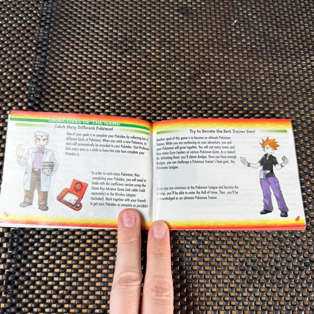 Nintendo Pokemon FireRed Version Instruction Manual Booklet Replacement GBA